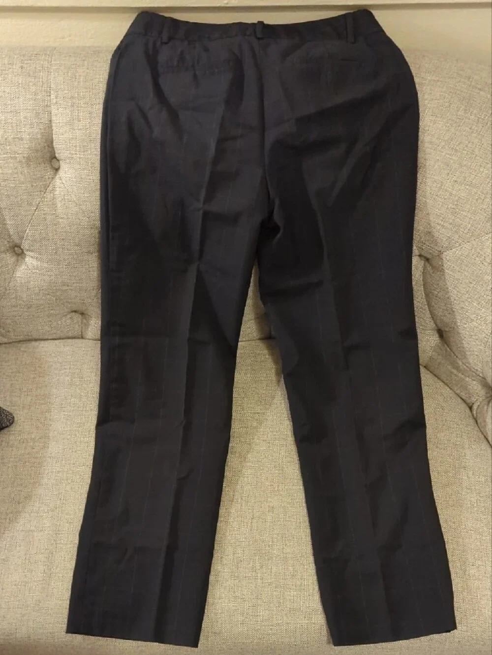 J Crew Women's Black Dress Pants - Pinstripe